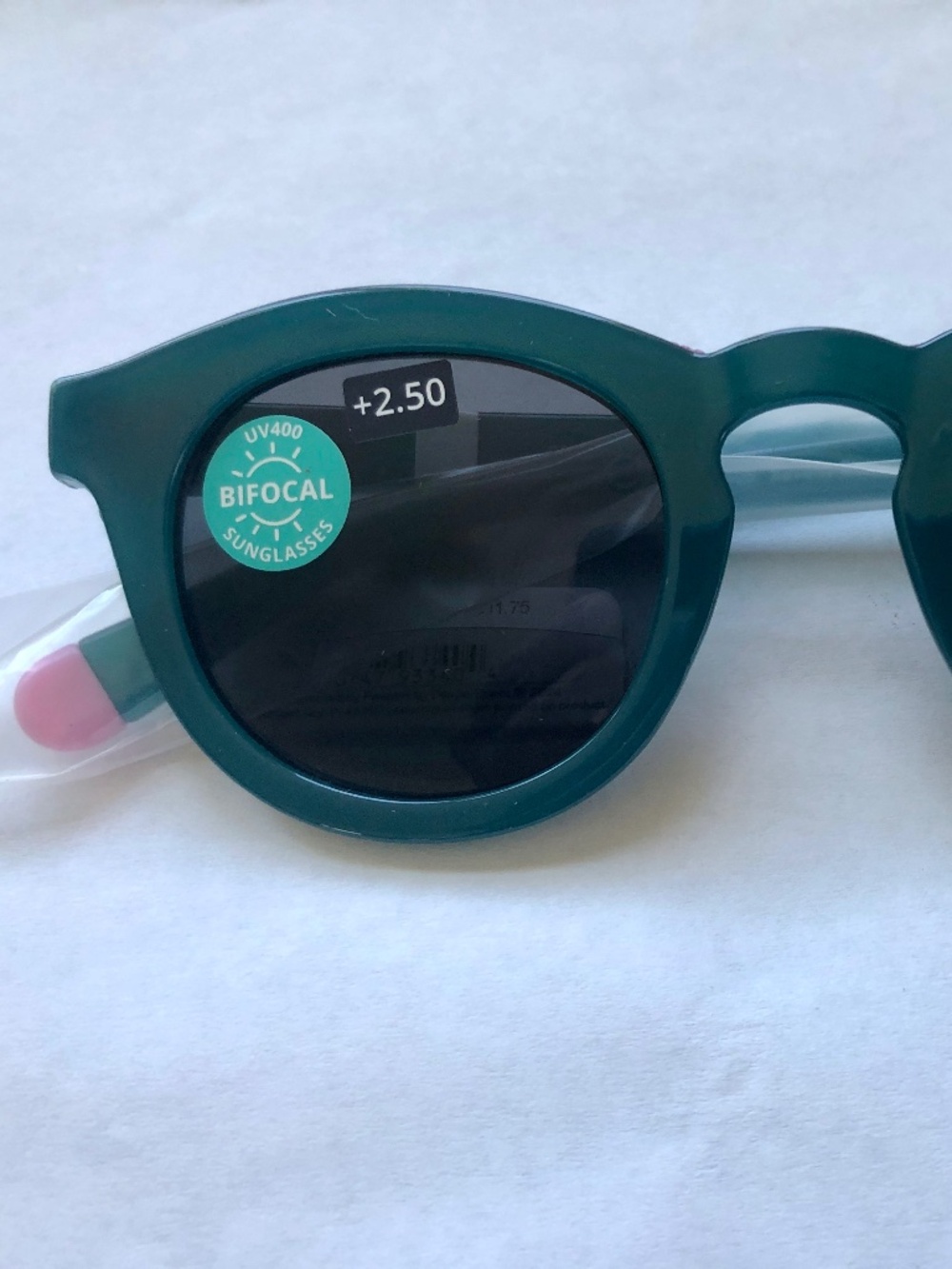 New Teal Round w/ Purple Accent Top Peepers‎ BIFOCAL Sun Readers +2.50